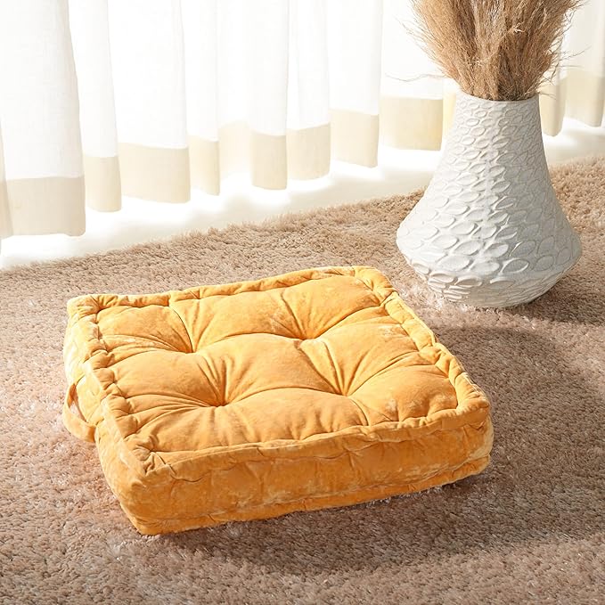 SAFAVIEH Belia Floor Pillow, Yellow