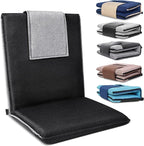 Floor Chair with Back Support 14-Position Adjustable Floor Chair Portable Ground Seating for Adults & Kids Foldable Meditation Seat with Japanese KOYO Bearings & Washable Linen Cover (Black)