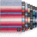 Hydration Nation Authentic Mexican Serape Blanket - Soft & Durable - Lightweight Falsa - Coral, 70"x50"