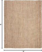 SAFAVIEH Natural Fiber Collection Area Rug - 7'6" x 9'6", Natural Brown, Handmade Jute, Farmhouse Style, Chunky Textured Thick Pile (NF447A)