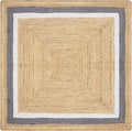 Handmade Jute Rug 4x4 ft – Natural Square Boho Rug for Living Room, Dining Area & Entryway, Hand Braided Eco-Friendly Jute Carpet for Small Spaces