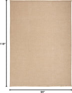 Nourison Home Washable Jute Natural 7'10" x 9'10" Area Rug - Easy Clean, Non Shedding, Bed Room, Living Room, Dining Room, Kitchen (8' x 10')