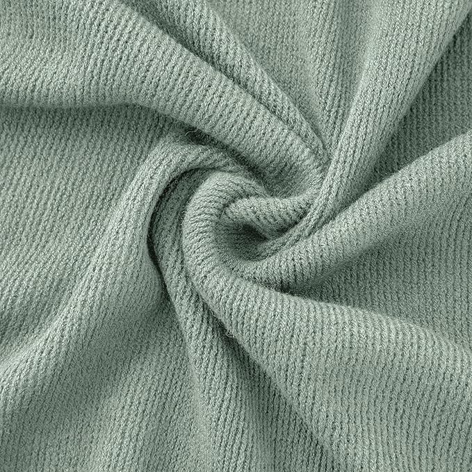 Vonty Sage Green Knitted Blanket with Tassels Fringe 60" x 80", Super Soft Knit Throw Blanket, Farmhouse Decorative Lightweight Blanket for Couch, Sofa, Bed