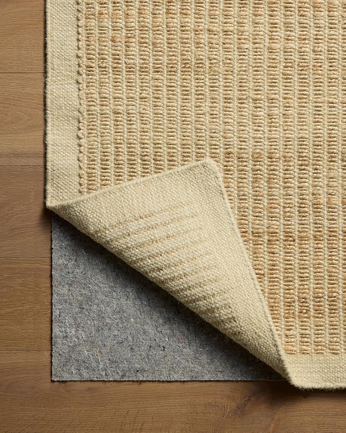 Loloi Amber Lewis Lilah Collection LIH-01 Natural/Antique Ivory 8'-6" x 11'-6" Area Rug Jute, Wool, Cotton, Neutral, Living, Bedroom, Dining, Rug