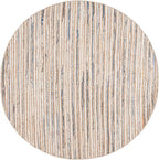 SAFAVIEH Cape Cod Collection Area Rug - 6' Round, Natural/Light Blue, Geometric Design, Ideal for High Traffic Areas in Living Room, Bedroom, Dining (CAP151L)