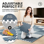 bemaxx Gym Mats Set - 18 pcs EVA Interlocking Foam Floor Tiles (12.6"x12.6"x0.4") 18sqft Protective Gym Flooring Sports Home Workout Exercise Mats Puzzle Garage Fitness Play-Room Pool Treadmill Bike
