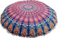 INDIAN CRAFT CASTLE ICC 32 Inch Floor Pillows & Cushion Covers Decorative Hippie Mandala Pouf Pillow Covers Seating Meditation Cushion Cover Bohemian Large Boho Ottoman Case Pillowcase Couch Round