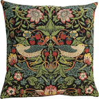 Charlotte Home Furnishings Throw Pillow Covers Decorative Boho Pillow Covers for Couch Living Room Black Strawberry Square Cushion Cases 18x18 in European Cotton Jacquard Woven Cozy Bedroom Decor