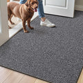 LUMI Ultra Thin Indoor Door Mat for Entrance 36"x56", Non Slip Entryway Mat, Low Profile Doormat, Unique Herringbone Design Carpet for Inside, Patio, Porch, Dark Gray