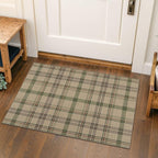 2x3 Plaid Entrance Rugs Indoor - Easy Jute Small Throw Rug for Entry Way Outdoor, Kitchen, Bathroom, Powder Room, Modern Carpet Door Mat, Non Shed Non Skid Washable Farmhouse Decor