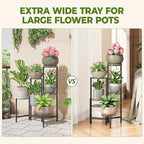 6 Tier Metal Plant Stands Outdoor Indoor, Heavy Duty Flower Pot Holder Potted Display Rack Shelf, Tall Corner Plant Shelf for Patio Garden Balcony Living Room Bedroom -BlackDiamond