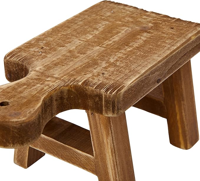 Creative Co-Op Small Wood Pedestal with Handle