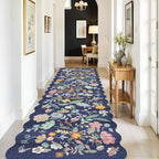 3x10 Long Hallway Runner Rug: Washable Wide 10ft Floral Low-Pile Carpet for Entryway Kitchen Non Slip Soft Living Room Bedroom Floor Mat Cute Area Rugs for Nursery Farmhouse Home Decor(3x10/Purple)