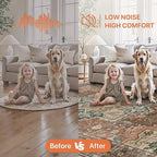 GENIMO 5FT Round Area Rugs for Living Room, Circle Rugs Machine Washable Low Pile, Chenille Non Slip Vintage Rug for Bedroom, Dining Room, Home Office, Charcoal Brown