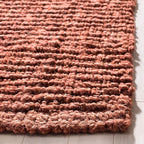 SAFAVIEH Area Rug 6' Square - Natural Fiber Collection - Rust, Handmade Jute, Farmhouse Style, Chunky Textured Thick Pile (NF447C)