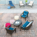 QILLOWAY Outdoor Seat/Back Chair Cushion Tufted Pillow, Spring/Summer Seasonal Replacement All Weather Cushions. (Peacock Blue)