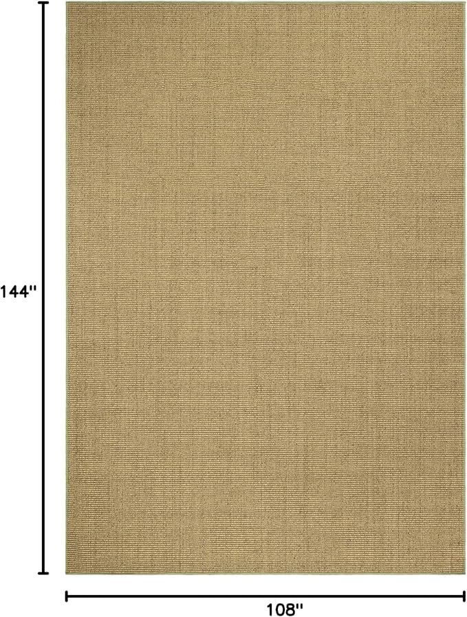 Martha Stewart x SAFAVIEH Area Rug Collection - 9' x 12', Green, Sisal & Jute, Farmhouse Style, Ideal for Living Room, Bedroom, Office, Dining Space (MSR9501Y)