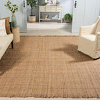 SAFAVIEH Area Rug 8x10 - Natural Fiber Collection - Large - Natural, Handmade Jute, Ideal for Living Room, Bedroom, Dining Space (NF602A)