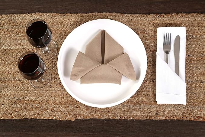 Ramanta Home Jute Braided Natural Burlap Runner 13x36 Inches, Reversible Boho Accent Table Runners for Wedding, Birthday Parties | Farmhouse Rustic Vintage Dinner Table Mat for Indoor & Outdoor Usage