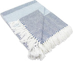 DII Diamond Stitch Woven Throw, Organic Modern, 50 x 60, Aqua