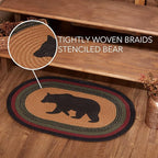 VHC Brands Wyatt Stenciled Bear Jute Rug Rect w/Pad 20x30