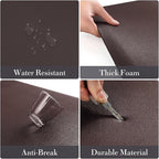 HappyTrends 2 PCS Kitchen Mat Cushioned Anti-Fatigue Floor Mat, Heavy Duty Ergonomic Comfort Foam Standing Mat, Waterproof Non-Slip Kitchen Rugs for Home, Office(17.3"x28"+17.3"x47",Chocolate)