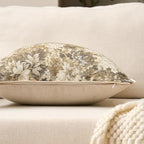 Yangest Neutral Floral Pillow Cover 12 x 20 Inches, Vintage Chenille Rectangle Throw Pillow Cover Soft Decorative Farmhouse Accent Couch Pillow Cover for Living Room Bedroom, Beige