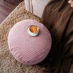 SUTAVIA Pouf Ottoman Cover Unstuffed Pouf Seat Decorative Soft Storage Bean Bag 20x20x8 Inches Floor Footrest for Living Room Bedroom (Dusty Pink, Round)