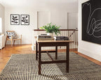 Dash & Albert Kuba Black Handwoven Jute Rug, 2 X 3 Feet, Black Geometric Pattern
