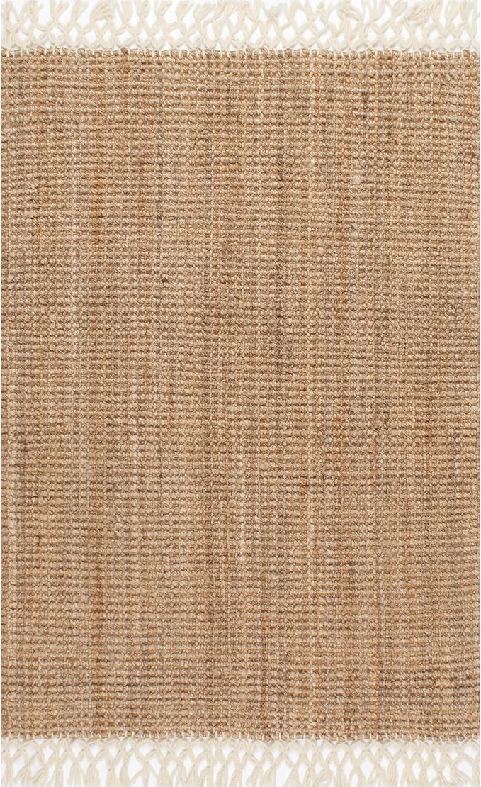 nuLOOM Raleigh Farmhouse Jute Tasseled Area Rug, 6x9, Natural