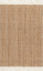 nuLOOM Raleigh Farmhouse Jute Tasseled Area Rug, 6x9, Natural