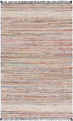 SAFAVIEH Cape Cod Collection Area Rug - 5' x 8', Pink & Beige, Handmade Denim & Jute, Ideal for The Living Room, Dining, Bedroom (CAP153U)