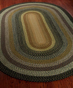 SAFAVIEH Washable Rug Outdoor Braided Collection - 9' x 12' Oval, Multi, Handmade & Reversible, Non-Shedding & Easy to Clean, Ideal for Patio, Backyard, Mudroom (BRD308A)