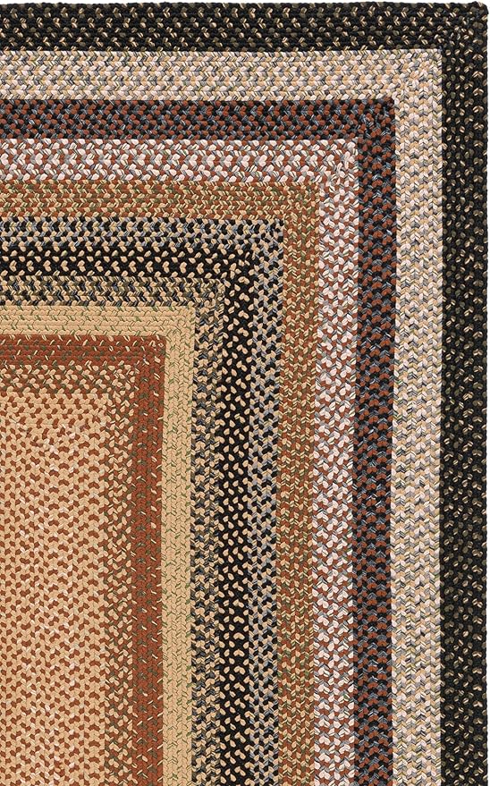 SAFAVIEH Washable Rug Outdoor Braided Collection - 5' x 8', Multi, Handmade & Reversible, Non-Shedding & Easy to Clean, Ideal for Patio, Backyard, Mudroom (BRD308A)