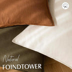 Foindtower Pack of 2, Decorative Linen Soild Throw Pillow Covers Soft Accent Cushion Case Boho Farmhouse Neutral Pillowcase for Chair Couch Sofa Bedroom Living Room Home Decor 18 x 18 Inch Cream White