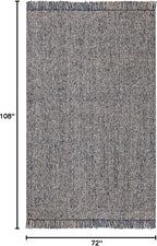 SAFAVIEH Natural Fiber Collection Area Rug - 6' x 9', Charcoal & Natural, Handmade Woven Fringe Jute, Ideal for High Traffic Areas in Living Room, Bedroom (NF826H)