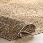 Rugs USA Juniper Natural/Ivory, 4' x 6', Hand Braided, Tiled, Jute, Soft and Textured, High Traffic, Stain Resistant, Easy Clean, Durable Area Rug for Bedroom, Living Room, Dining, Den, Foyer