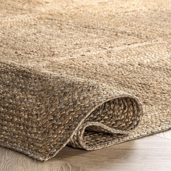 Rugs USA Juniper Natural/Ivory, 4' x 6', Hand Braided, Tiled, Jute, Soft and Textured, High Traffic, Stain Resistant, Easy Clean, Durable Area Rug for Bedroom, Living Room, Dining, Den, Foyer