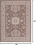 Rugs.com Outdoor Aztec Collection Rug – 8' x 11' Brown Flatweave Rug Perfect for Living Rooms, Large Dining Rooms, Open Floorplans