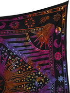 Popular Handicrafts Wall Hanging Tapestry For Bedroom Hippie Sun Moon Bohemian Hippy Psychedelic Design Indian Tapestries Bedspread 84 x 90 Inches (215cm x 230cm) Multicolor