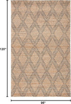 SAFAVIEH Area Rug 8x10 - Natural Fiber Collection - Large - Natural & Black, Handmade Jute, Farmhouse Style, Ideal for Living Room, Bedroom, Dining Space (NFB552A)