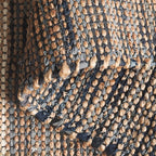 SAFAVIEH Cape Cod Collection Area Rug - 6' x 9', Navy & Beige, Handmade Denim & Jute, Ideal for The Living Room, Dining, Bedroom (CAP153N)