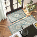 Collive Boho Anti Fatigue Kitchen Mats Sets 2 Piece Non Skid Kitchen Mats for Floor Cushioned Kitchen Rugs and Mats Waterproof Ergonomic Comfort Standing Mat Runner for Kitchen,Home,Office,Laundry