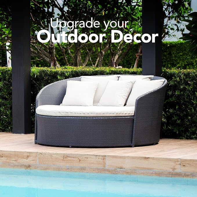 Utopia Bedding Outdoor Pillow Inserts 18 x 18 Inches (Pack of 2, White), Water Resistant Garden Throw Pillows for Patio and Porch Furniture