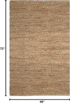 SAFAVIEH Area Rug 4x6 - Natural Fiber Collection - Natural, Handmade Jute, Braided Woven Design, Ideal for Entryway, Living Room, Bedroom (NF212A)