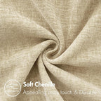 MIULEE Pack of 2 Beige Throw Pillow Covers 20x20 Inch Soft Chenille Pillow Covers for Sofa Living Room Spring Home Decor Couch Solid Dyed Cases
