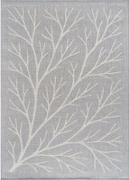 Washable Indoor Outdoor Rug 5x7 Modern Area Rugs Branch Pattern Non Shedding Waterproof Easy Clean Patio Deck Porch Living Room Bedroom Garden RV (5 X 7 Gray)