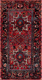 SAFAVIEH Vintage Hamadan Collection Accent Rug - 2'7" x 5', Red & Multi, Traditional Persian Design, Non-Shedding & Easy to Clean, Ideal for Front Door, Kitchen, Entryway, Foyer (VTH211A)