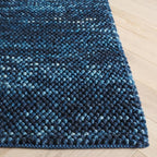 SAFAVIEH Area Rug 8x10 - Natura Collection - Large - Navy & Blue, Handmade Wool Blend, Textured Design, Ideal for Living Room, Bedroom, Dining Space (NAT425N)