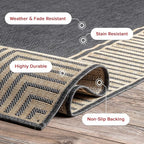 Nuloom Asha Dark Grey/Ivory, 8' x 10', Casual, Striped Border, Soft and Cozy, High Traffic, Stain Resistant, Easy Clean, Durable Area Rug for Indoor/Outdoor Patio, Deck, Porch, Garden, Courtyard